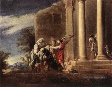  dome Tableaux - Tobias guérit son père Baroque figures Domenico Fetti